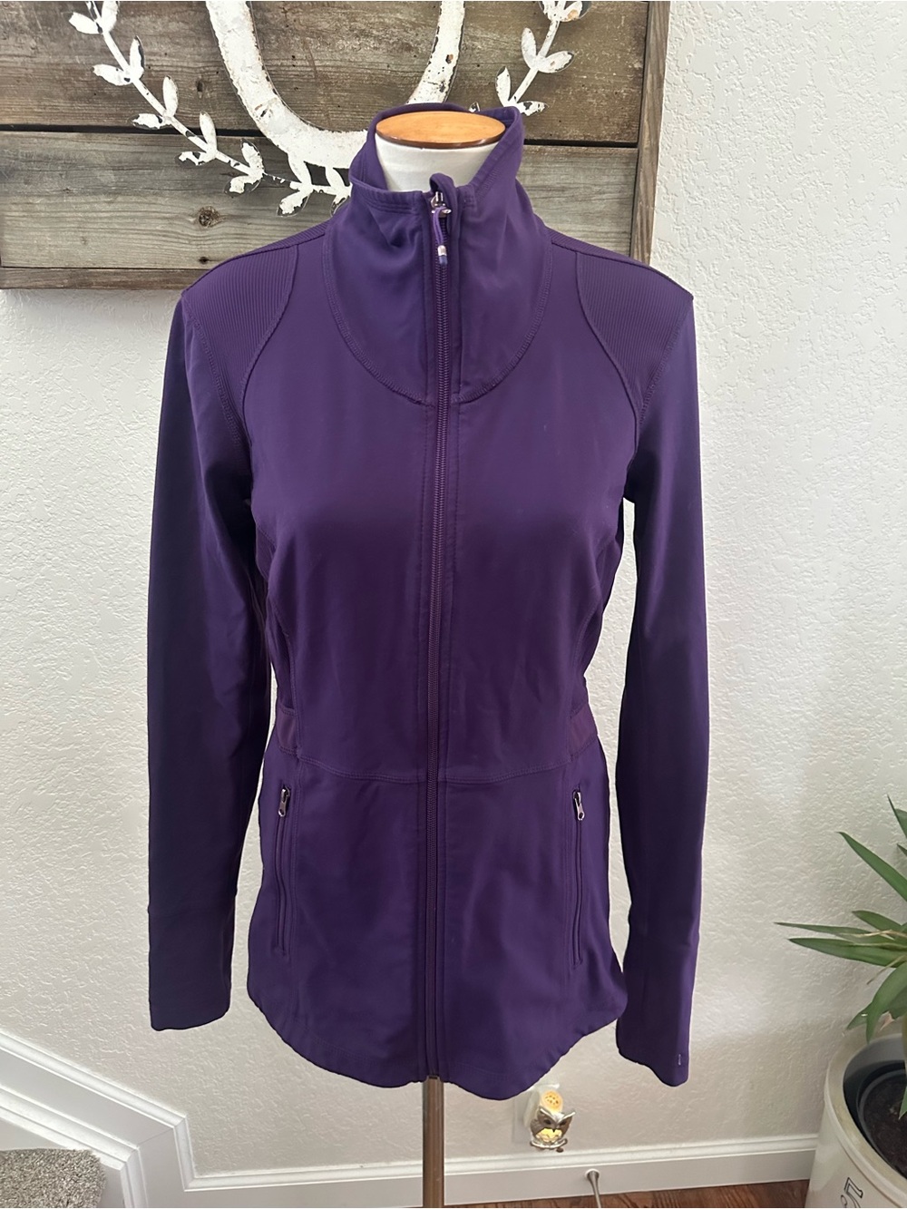 Calia Core Fitness Full Zip Jacket Purple Women's Zip-Front Active Jacket M